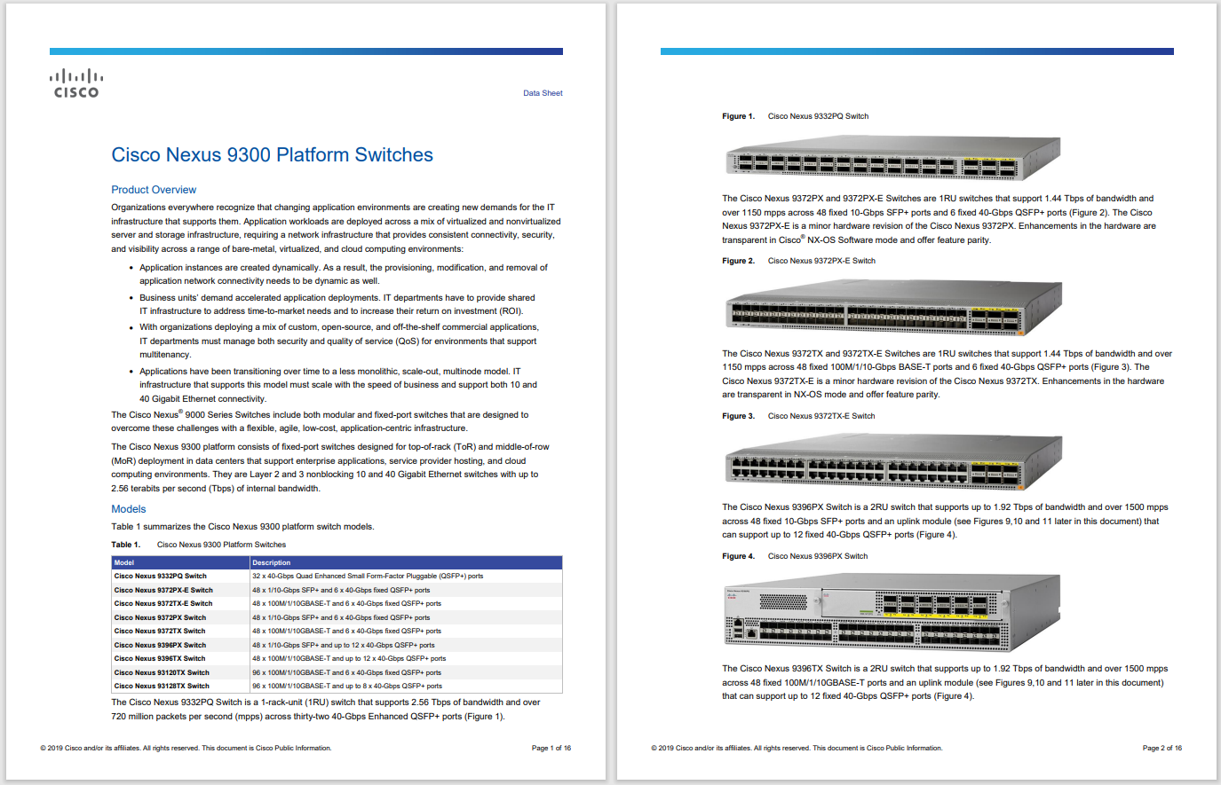 cisco nexus 9300 datasheet