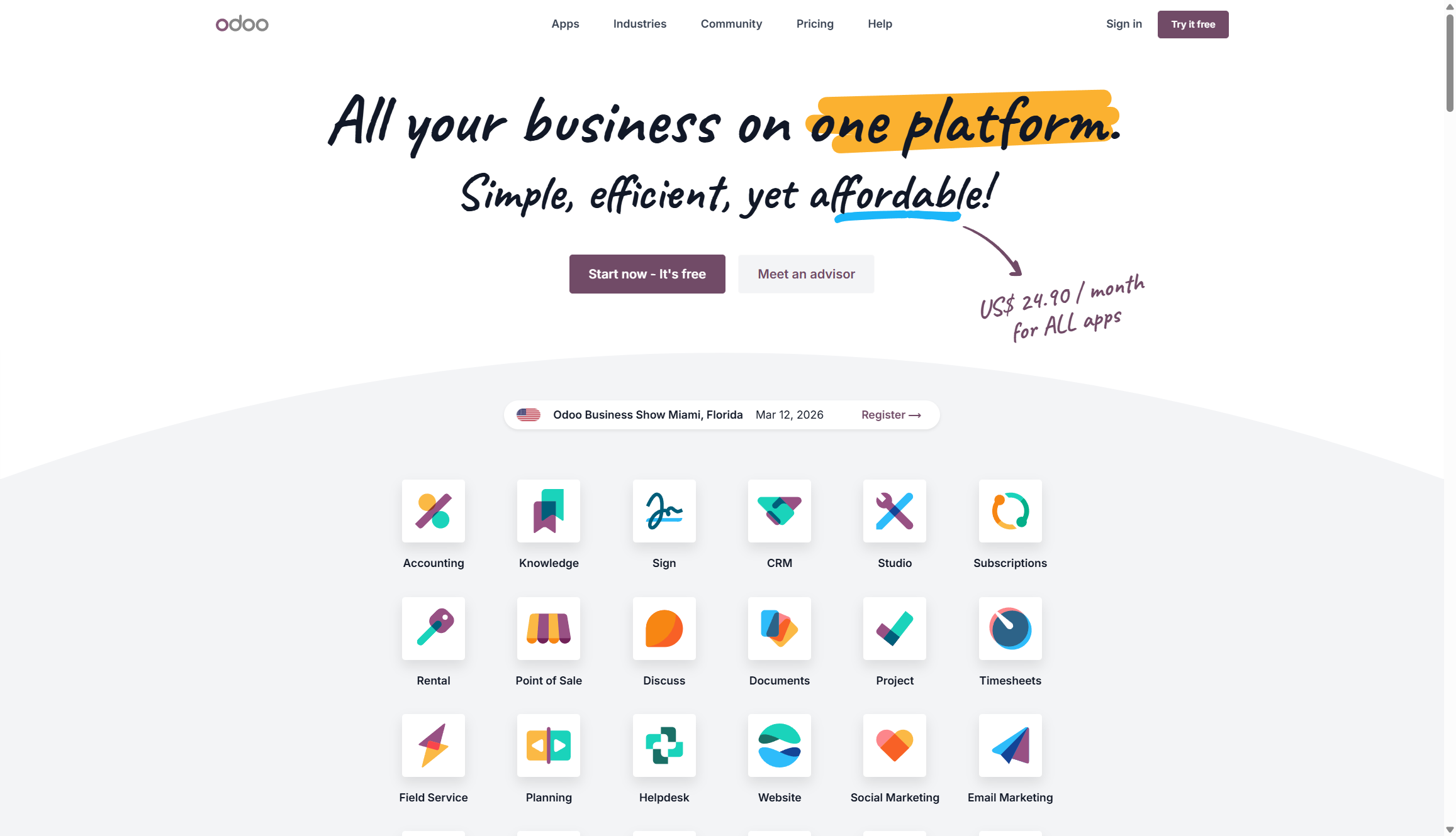 odoo homepage