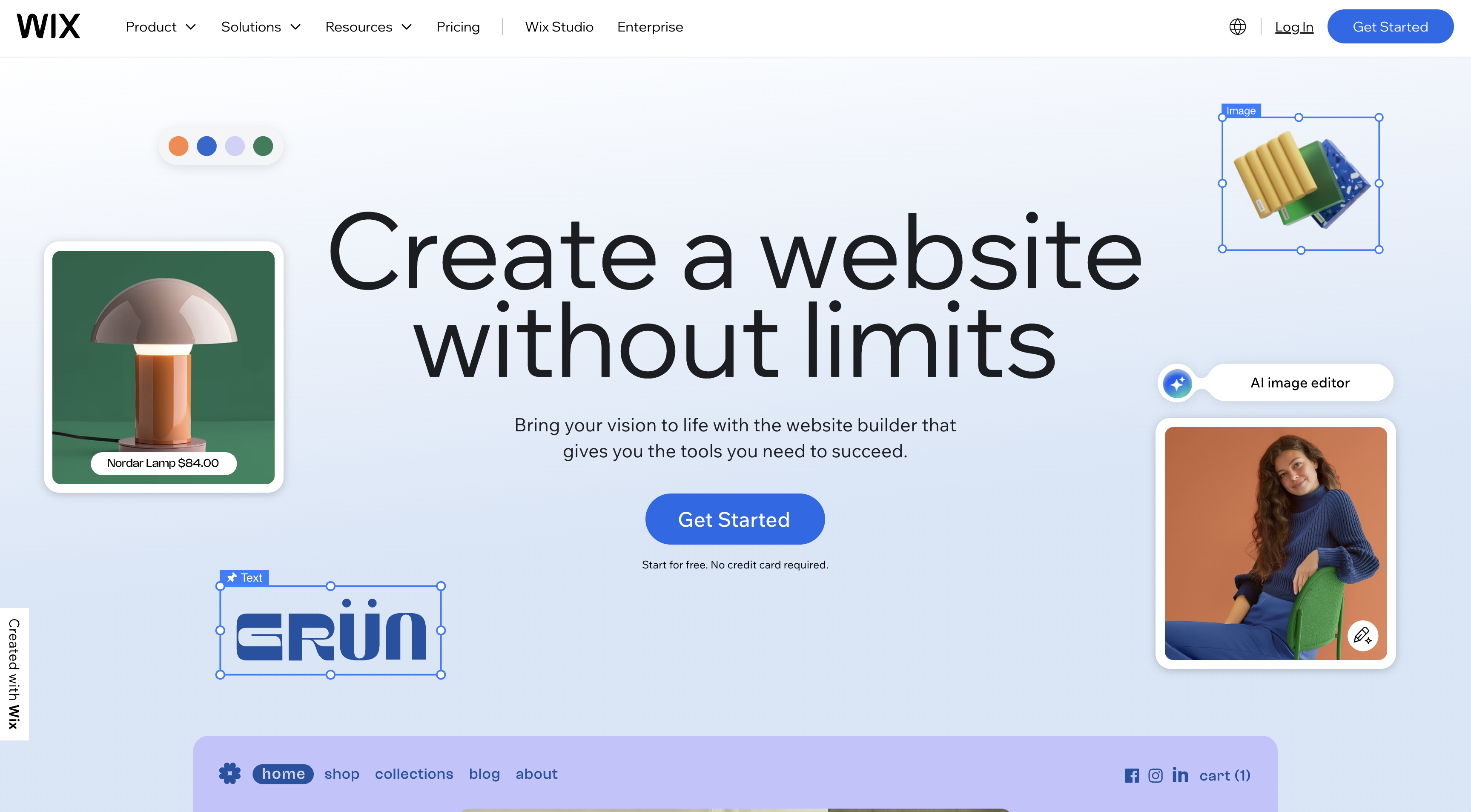 Wix.com home page